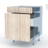 #IKORO Chêne Clair Kit Rénovation 18 <br />Meuble range épice, 3 tiroirs, L60 x H70 x P60 cm 