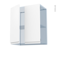 Ipoma Blanc mat - Kit Rénovation 18 - Meuble haut ouvrant H70 - 2 portes - L60 x H70 x P37,5 cm