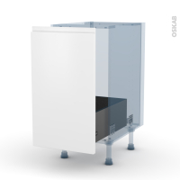 IPOMA Blanc mat - Kit Rénovation 18 - Meuble sous-évier  - 1 porte coulissante - L40xH70xP60