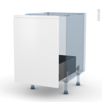 Ipoma Blanc mat - Kit Rénovation 18 - Meuble sous-évier - 1 porte coulissante - L50 x H70 x P60 cm