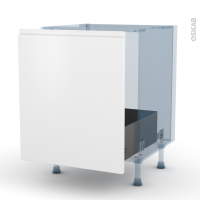 Ipoma Blanc mat - Kit Rénovation 18 - Meuble sous-évier - 1 porte coulissante - L60 x H70 x P60 cm