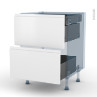 IPOMA Blanc mat - Kit Rénovation 18 - Meuble casserolier - 2 tiroirs-1 tiroir anglaise - L60xH70xP60