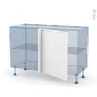 Ipoma Blanc mat - Kit Rénovation 18 - Meuble angle bas - 1 porte N°21 L60 - L120 x H70 x P60 cm