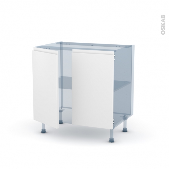 IPOMA Blanc mat - Kit Rénovation 18 - Meuble sous-évier  - 2 portes - L80xH70xP60