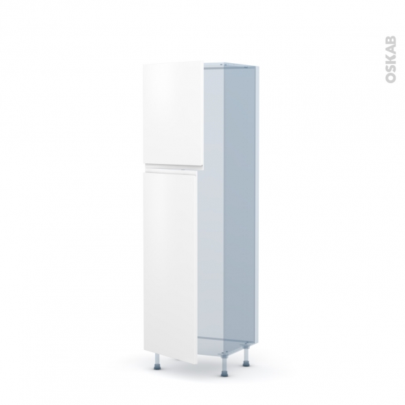 IPOMA Blanc mat - Kit Rénovation 18 - Armoire frigo N°2721  - 2 portes - L60xH195xP60