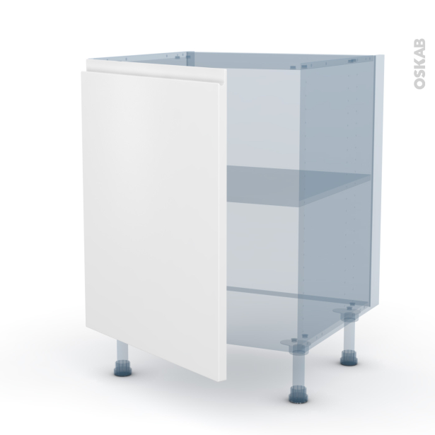 Ipoma Blanc mat Kit Rénovation 18 <br />Meuble sous-évier, 1 porte, L60 x H70 x P60 cm 