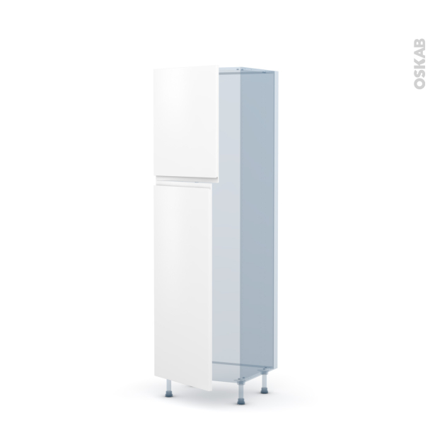 IPOMA Blanc mat Kit Rénovation 18 <br />Armoire frigo N°2721 , 2 portes, L60xH195xP60 