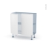 #Ipoma Blanc mat Kit Rénovation 18 <br />Meuble bas prof,37, 2 portes, L80 x H70 x P37,5 cm 
