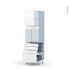 #Ipoma Blanc mat Kit Rénovation 18 <br />Colonne Four N°1659, 1 porte 4 tiroirs, L60 x H195 x P60 cm 