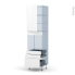 #Ipoma Blanc mat Kit Rénovation 18 <br />Colonne Four N°2459, 1 porte 3 tiroirs, L60 x H217 x P60 cm 