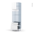 #Ipoma Blanc mat Kit Rénovation 18 <br />Colonne Four+MO 36/38 N°1659, 1 porte 3 tiroirs, L60 x H217 x P60 cm 