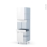 #Ipoma Blanc mat Kit Rénovation 18 <br />Colonne Four niche 45 N°2156, 2 portes 1 tiroir, L60 x H195 x P60 cm 