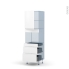 #IPOMA Blanc mat Kit Rénovation 18 <br />Colonne Four niche 45 N°2158 , 1 porte 3 tiroirs, L60xH195xP60 