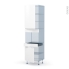#Ipoma Blanc mat Kit Rénovation 18 <br />Colonne Four niche 45 N°2456, 2 portes 1 tiroir, L60 x H217 x P60 cm 
