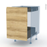 #IPOMA Chêne naturel Kit Rénovation 18 <br />Meuble bas coulissant , 1 porte -1 tiroir anglaise, L50 x H70 x P60 cm 