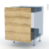#IPOMA Chêne naturel Kit Rénovation 18 <br />Meuble bas coulissant , 1 porte -1 tiroir anglaise, L60 x H70 x P60 cm 