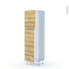 #IPOMA Chêne naturel Kit Rénovation 18 <br />Armoire frigo N°2721 , 2 portes, L60 x H195 x P60 cm 