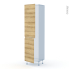 #IPOMA Chêne naturel Kit Rénovation 18 <br />Armoire frigo N°2724 , 2 portes, L60 x H217 x P60 cm 
