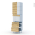 #IPOMA Chêne naturel Kit Rénovation 18 <br />Colonne Four niche 45 N°2458 , 1 porte 3 tiroirs, L60 x H217 x P60 cm 