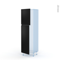 Ipoma Noir mat - Kit Rénovation 18 - Armoire frigo N°2721  - 2 portes - L60 x H195 x P60 cm
