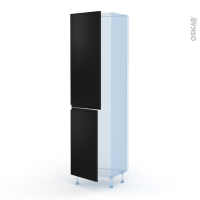 Ipoma Noir mat - Kit Rénovation 18 - Armoire frigo N°2724  - 2 portes - L60 x H217 x P60 cm