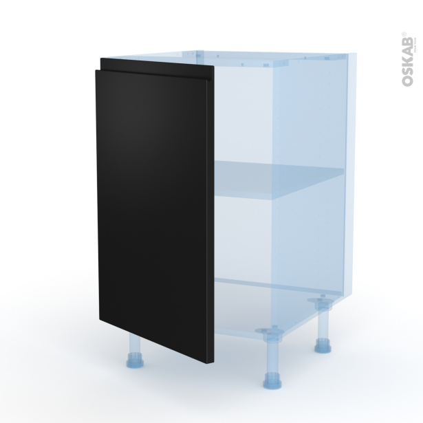 Ipoma Noir mat Kit Rénovation 18 <br />Meuble sous-évier , 1 porte, L50 x H70 x P60 cm 