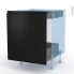 #Ipoma Noir mat - Kit Rénovation 18 - Meuble bas coulissant  - 1 porte -1 tiroir anglaise - L60xH70xP60