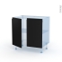 #Ipoma Noir mat - Kit Rénovation 18 - Meuble sous-évier  - 2 portes - L80xH70xP60
