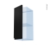 #Ipoma Noir mat Kit Rénovation 18 <br />Meuble haut ouvrant H70 , 1 porte, L30 x H70 x P37,5 cm 