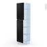 #Ipoma Noir mat Kit Rénovation 18 <br />Armoire étagère N°2427 , 2 portes, L60 x H217 x P60 cm 