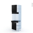 #Ipoma Noir mat Kit Rénovation 18 <br />Colonne Four N°1616 , 2 portes 1 tiroir, L60 x H195 x P60 cm 