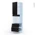 #Ipoma Noir mat Kit Rénovation 18 <br />Colonne Four N°2459 , 1 porte 3 tiroirs, L60 x H217 x P60 cm 