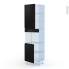 #Ipoma Noir mat Kit Rénovation 18 <br />Colonne Four niche 45 N°2421 , 2 portes, L60 x H217 x P60 cm 