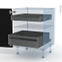 #Ipoma Noir mat Kit Rénovation 18 <br />Meuble bas, 2 tiroirs à l'anglaise, L60 x H70 x P60 cm 