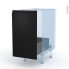 #Ipoma Noir mat Kit Rénovation 18 <br />Meuble sous-évier , 1 porte coulissante, L40 x H70 x P60 cm 