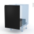 #Ipoma Noir mat - Kit Rénovation 18 - Meuble sous-évier  - 1 porte coulissante - L50xH70xP60