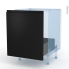 #Ipoma Noir mat Kit Rénovation 18 <br />Meuble sous-évier , 1 porte coulissante, L60 x H70 x P60 cm 