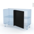 #Ipoma Noir mat Kit Rénovation 18 <br />Meuble angle bas, 1 porte N°21 L60, L120 x H70 x P60 cm 