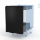 Ipoma Noir mat - Kit Rénovation 18 - Meuble bas coulissant  - 1 porte -1 tiroir anglaise - L50xH70xP60