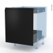 Ipoma Noir mat - Kit Rénovation 18 - Meuble bas coulissant  - 1 porte -1 tiroir anglaise - L60xH70xP60