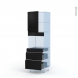 Ipoma Noir mat - Kit Rénovation 18 - Colonne Four niche 45 N°2158  - 1 porte 3 tiroirs - L60xH195xP60