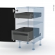 Ipoma Noir mat - Kit Rénovation 18 - Meuble bas - 2 tiroirs à l'anglaise - L40xH70xP60