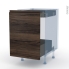 #IPOMA Noyer - Kit Rénovation 18 - Meuble bas coulissant  - 1 porte -1 tiroir anglaise - L50xH70xP60