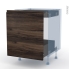 #Ipoma Noyer Kit Rénovation 18 <br />Meuble bas coulissant , 1 porte -1 tiroir anglaise, L60 x H70 x P60 cm 