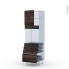 #Ipoma Noyer Kit Rénovation 18 <br />Colonne Four N°1659 , 1 porte 4 tiroirs, L60 x H195 x P60 cm 
