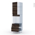 #Ipoma Noyer Kit Rénovation 18 <br />Colonne Four N°2459 , 1 porte 3 tiroirs, L60 x H217 x P60 cm 