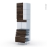 #Ipoma Noyer Kit Rénovation 18 <br />Colonne Four niche 45 N°2459 , 1 porte 4 tiroirs, L60 x H217 x P60 cm 