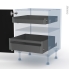 #Ipoma Noyer Kit Rénovation 18 <br />Meuble bas, 2 tiroirs à l'anglaise, L60 x H70 x P60 cm 