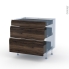 #Ipoma Noyer Kit Rénovation 18 <br />Meuble casserolier, 3 tiroirs, L80 x H70 x P60 cm 