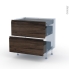 #Ipoma Noyer Kit Rénovation 18 <br />Meuble casserolier, 2 tiroirs, 1 tiroir anglaise, L80 x H70 x P60 cm 